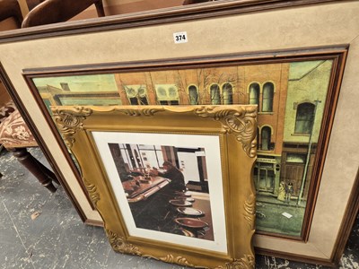 Lot 374 - Three large decorative furnishing pictures.