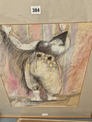 Lot 384 - R. C Bursley. Study of clown. Watercolour....