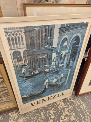 Lot 386 - Two large poster prints, Paris and Venice.