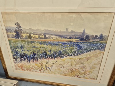 Lot 392 - A large 20th-century landscape watercolour.