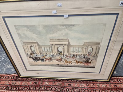 Lot 396 - Coloured engraving. Grand entrance to Hyde Park.