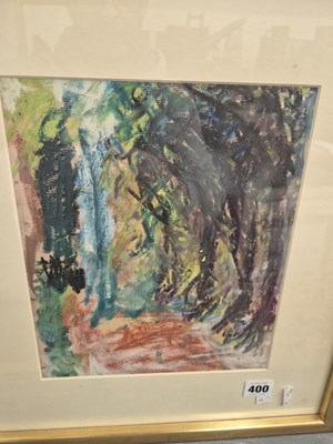 Lot 400 - An oriental lacquer panel, a watercolour study...