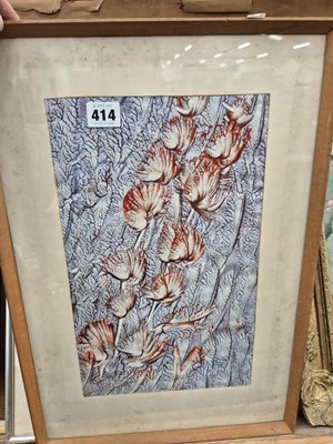 Lot 414 - Watercolour of a waterfall in Iceland. Signed...