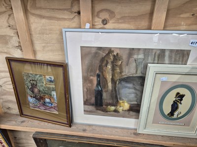 Lot 417 - A pair of silhouette pictures of Naval types,...