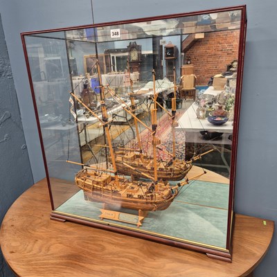 Lot 348 - A scale wooden model of the schooner HMS...