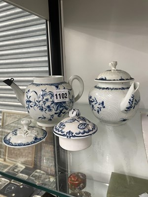 Lot 1102 - Two 18th century Worcester blue and white tea...