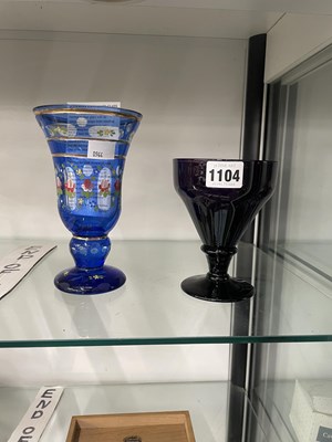 Lot 1104 - A 19th century aubergine glass rummer together...