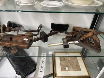 Lot 1108 - A Norris style woodworking plane, another...