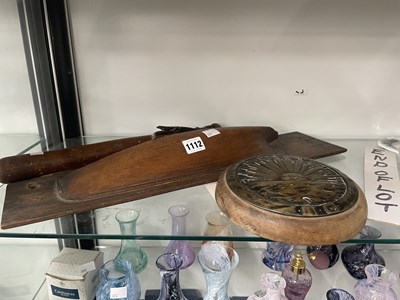 Lot 1112 - A wooden half ship's hull, a truncheon and a...