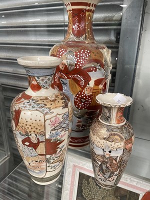 Lot 1141 - A collection of Japanese Satsuma vases and a...