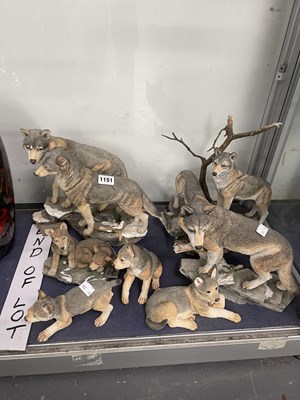 Lot 1151 - A collection of composition Alsatian figurines...