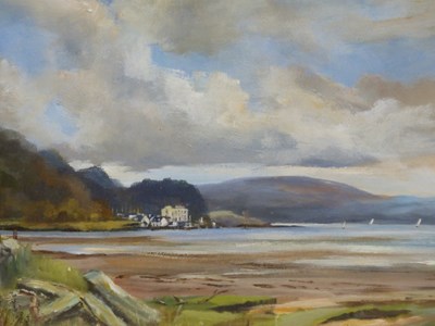 Lot 153 - D. P. Macvern. Lakeside view. Gouache. Signed...