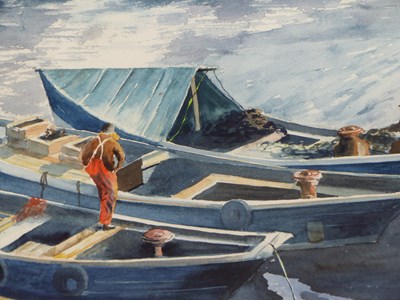 Lot 154 - Norah Howard. Sea Houses Harbour. Watercolour....