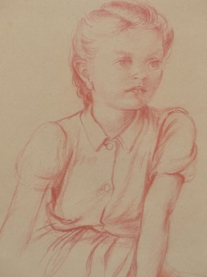 Lot 167 - Hermione Hammond. Portrait of a girl. Red...