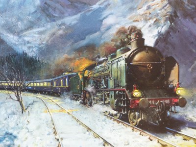 Lot 174 - Terence Cuneo. Simpton Orient Express. Pencil...