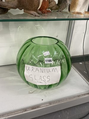 Lot 1166 - A uranium glass fluted spherical bowl