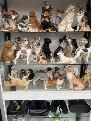 Lot 1178 - A collection of composition and pottery dogs
