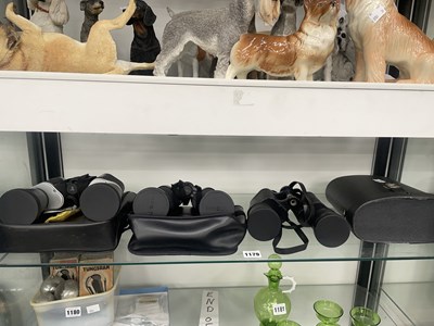 Lot 1179 - Three pairs of binoculars and cases