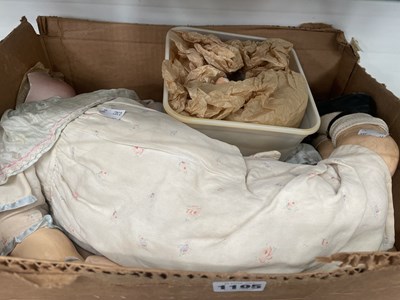 Lot 1195 - A bisque headed doll (for repair)