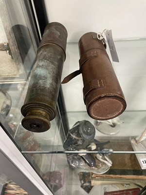Lot 1202 - A 1915 beck three draw telescopes together...