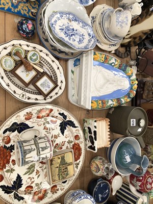 Lot 1218 - A Birchwood blue and white part dinner set, a...