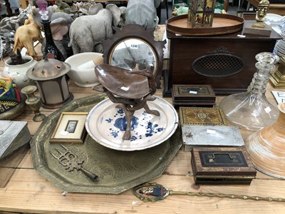 Lot 1240 - Metal tins and boxes, a ships decanter, a...