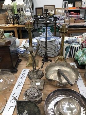 Lot 1241 - Electroplate bowls, an Indian parasol parasol...