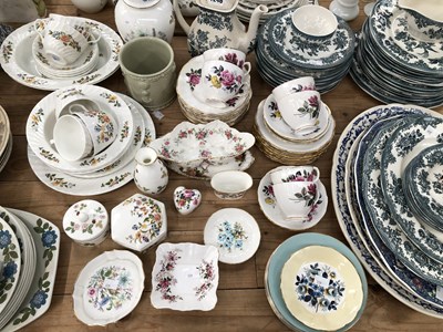 Lot 1246 - Enoch Wedgwood green printed dinner wares,...