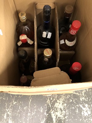 Lot 1255 - Nine bottles of liqueurs, to include brandies,...