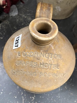 Lot 1257 - Two two tone stoneware flasks, one named for a...