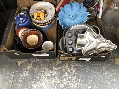 Lot 1290 - Kitchen moulds, flan dishes, a mixer together...