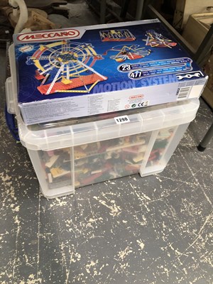 Lot 1298 - A boxed Meccano set together with a large box...