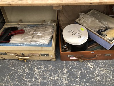Lot 1301 - Umbrellas, walking sticks, two suit cases,...
