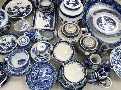 Lot 1311 - Booth's Old Willow pattern and other blue and...