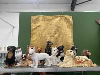 Lot 1321 - A collection of composition figures of dogs