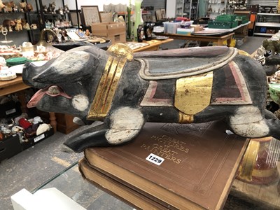 Lot 1327 - A carved and painted wooden piglet