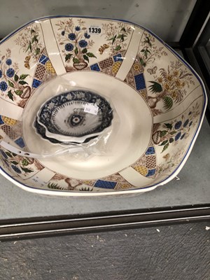 Lot 1339 - A pottery wash bowl with an hexagonal rim...