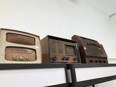 Lot 1340 - Three radio sets, to include one in a wooden...