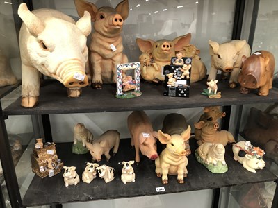 Lot 1341 - A collection of pig figures, mainly...