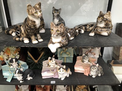 Lot 1343 - Five Winstanley pottery cats together with...