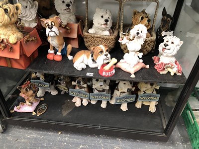 Lot 1344 - Humerous dog figures together with five other...