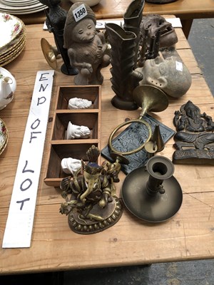 Lot 1350 - Two metal figures of Ganesh, other figures, a...