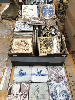 Lot 1356 - Victorian tiles by Mintons, Maw and others, to...