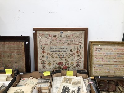 Lot 1359 - Three framed needle work samplers