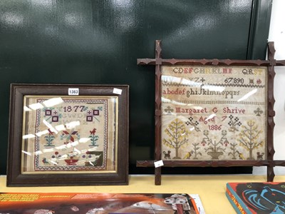 Lot 1363 - Two framed needle work samplers