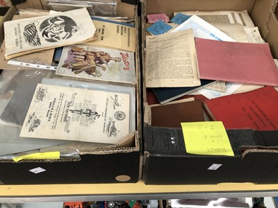 Lot 1371 - Two trays of WWI and WWII ephemera:...
