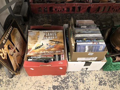 Lot 1411 - WWII and other DVD sets, some CDs and 45rpm...