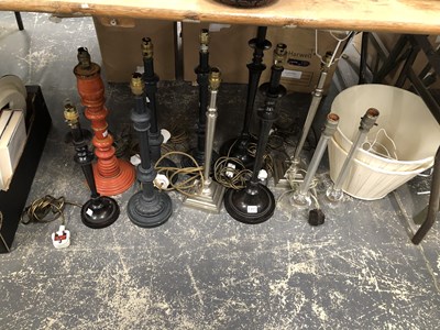 Lot 1415 - Four pairs and three other table lamps
