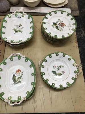 Lot 1424 - A Victorian porcelain dessert service painted...