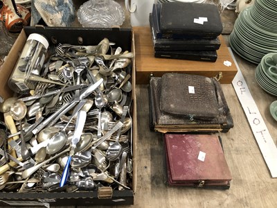 Lot 1430 - Loose cutlery together with some cased and...